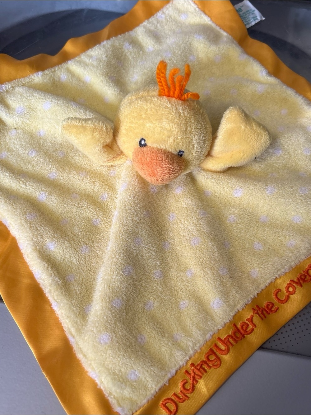 Russ Yellow & Orange Duckling Lovey Plush Security Blanket